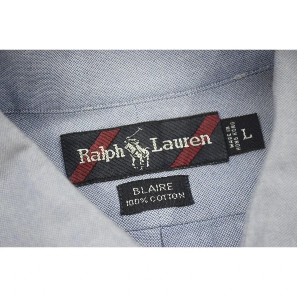 Polo Ralph Lauren Blaire Dress Shirt Blue Long‎ Sleeve Button Up Mens Size Large